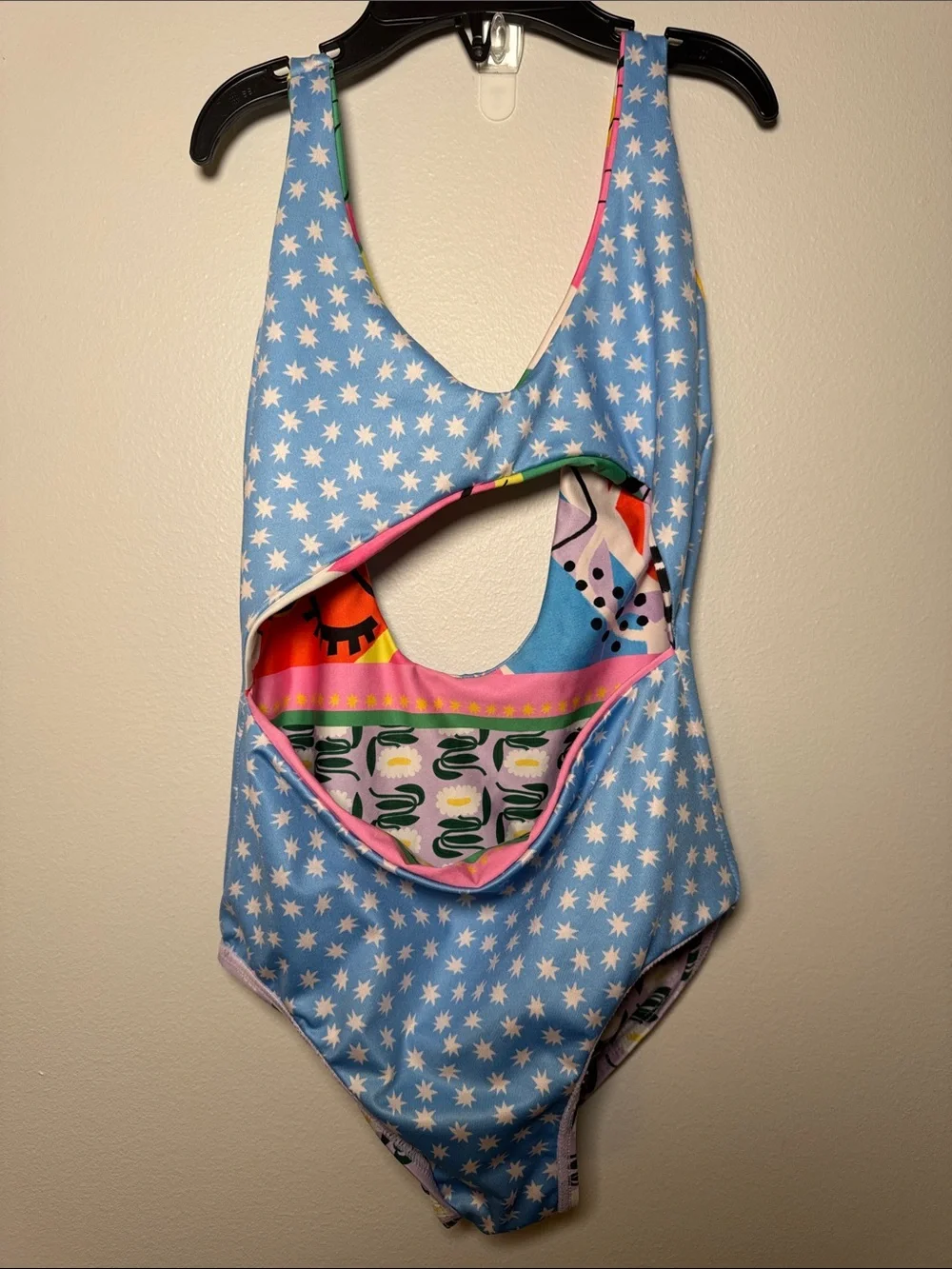 Agua Bendita Multicolor Pink Green Blue One-Piece Swimsuit